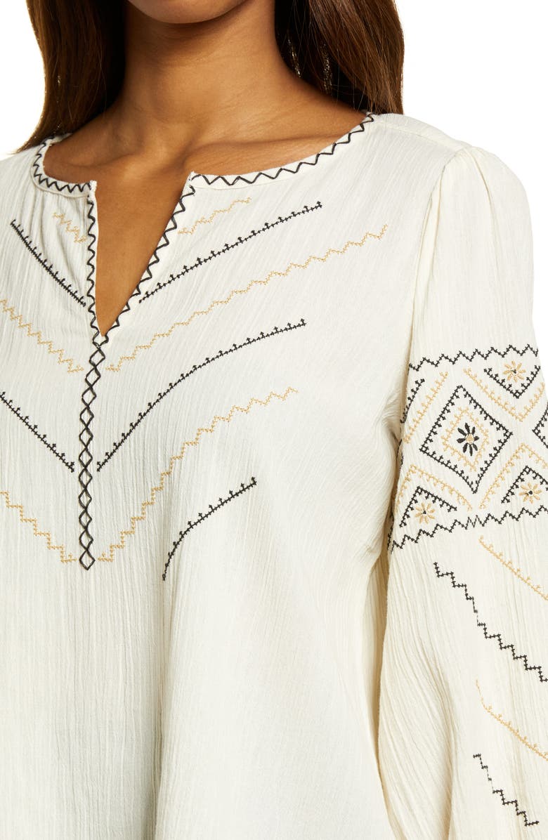 Madewell Embroidered Peasant Top, Alternate, color, 
