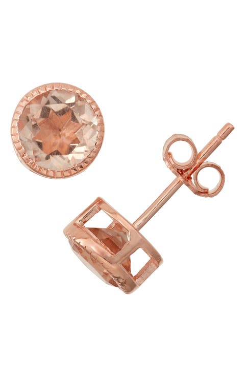 Bezel Set Stud Earrings