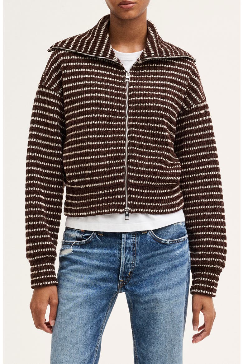 Zip Up Knit Jacket, Main, color, AZIZ STRIPE