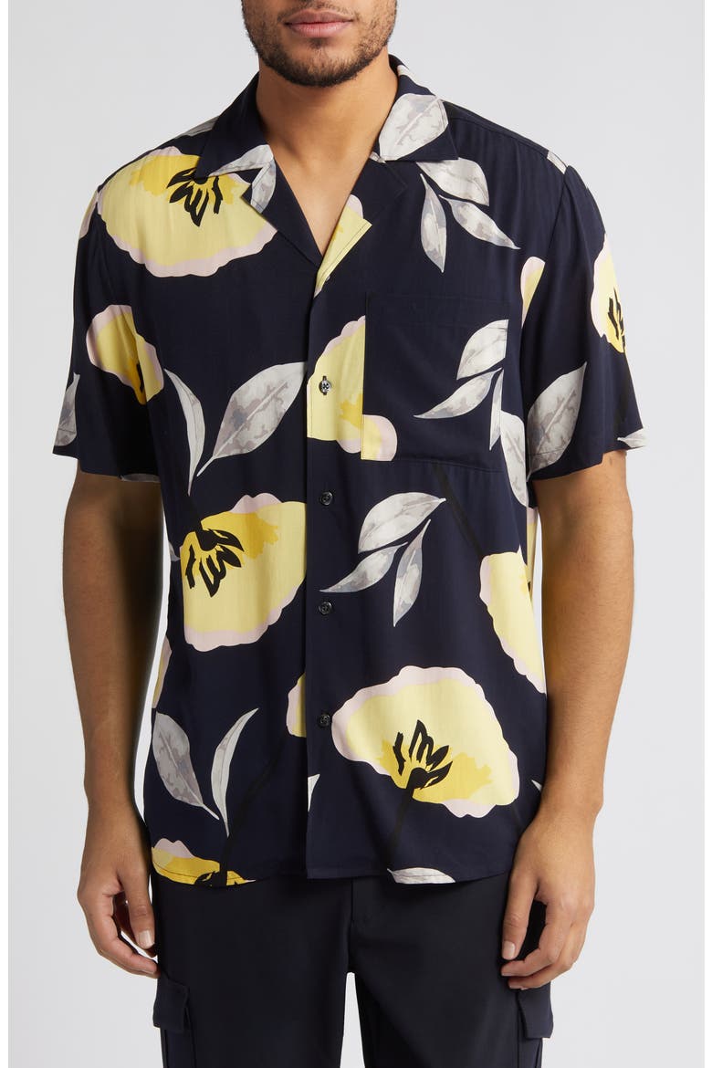 Ellino Camp Shirt, Main, color, DARK BLUE