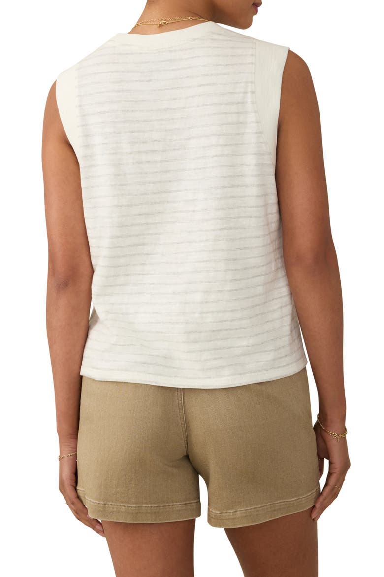 Sunwashed Stripe Organic Cotton Slub Muscle Tank, Alternate, color, IVORY ROCK STRIPE