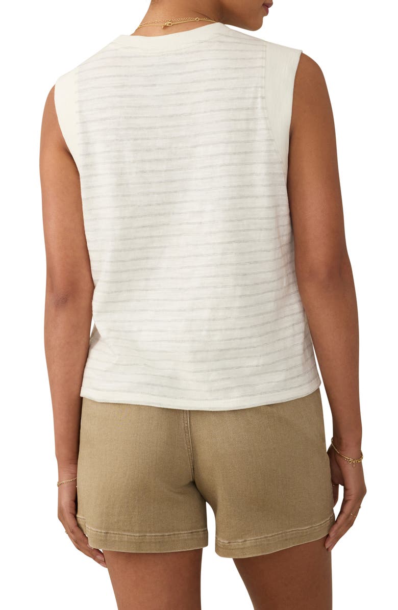 Faherty Sunwashed Stripe Organic Cotton Slub Muscle Tank, Alternate, color, 