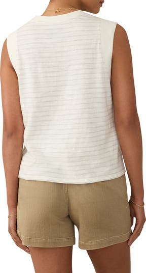Faherty Sunwashed Stripe Organic Cotton Slub Muscle Tank