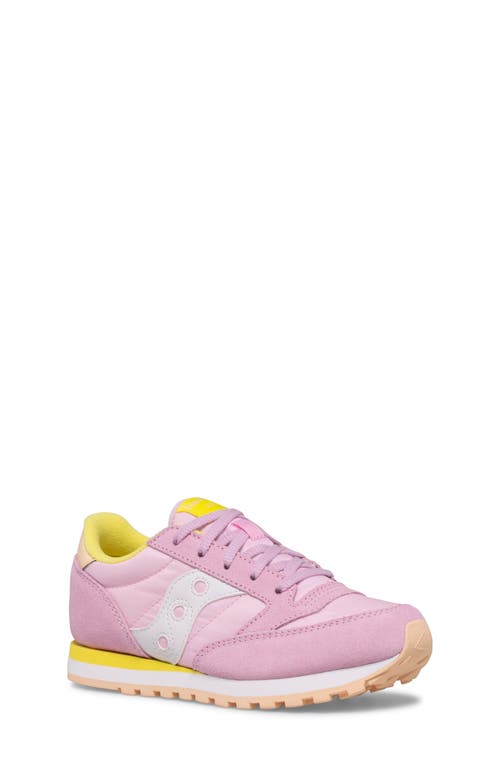 Saucony Kids'  Jazz Original Sneaker In Pink/yellow/peach