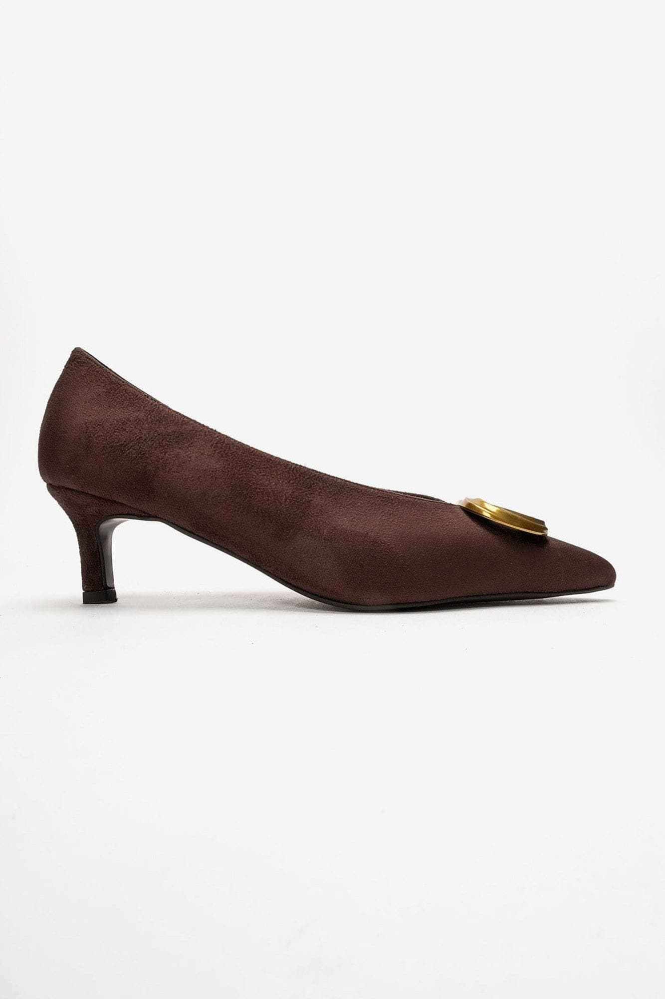 Delhi Buckle Kitten Heel Pump, Alternate, color, Brown Suede