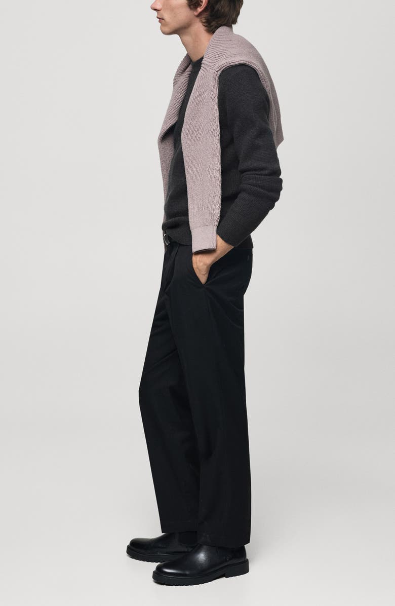 MANGO Waffle Texture Crewneck Sweater, Alternate, color,