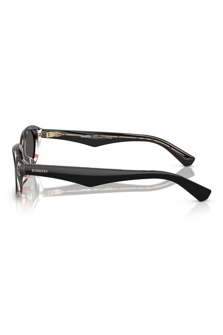 55mm Oval Sunglasses, Alternate, color, BLACK CHECK