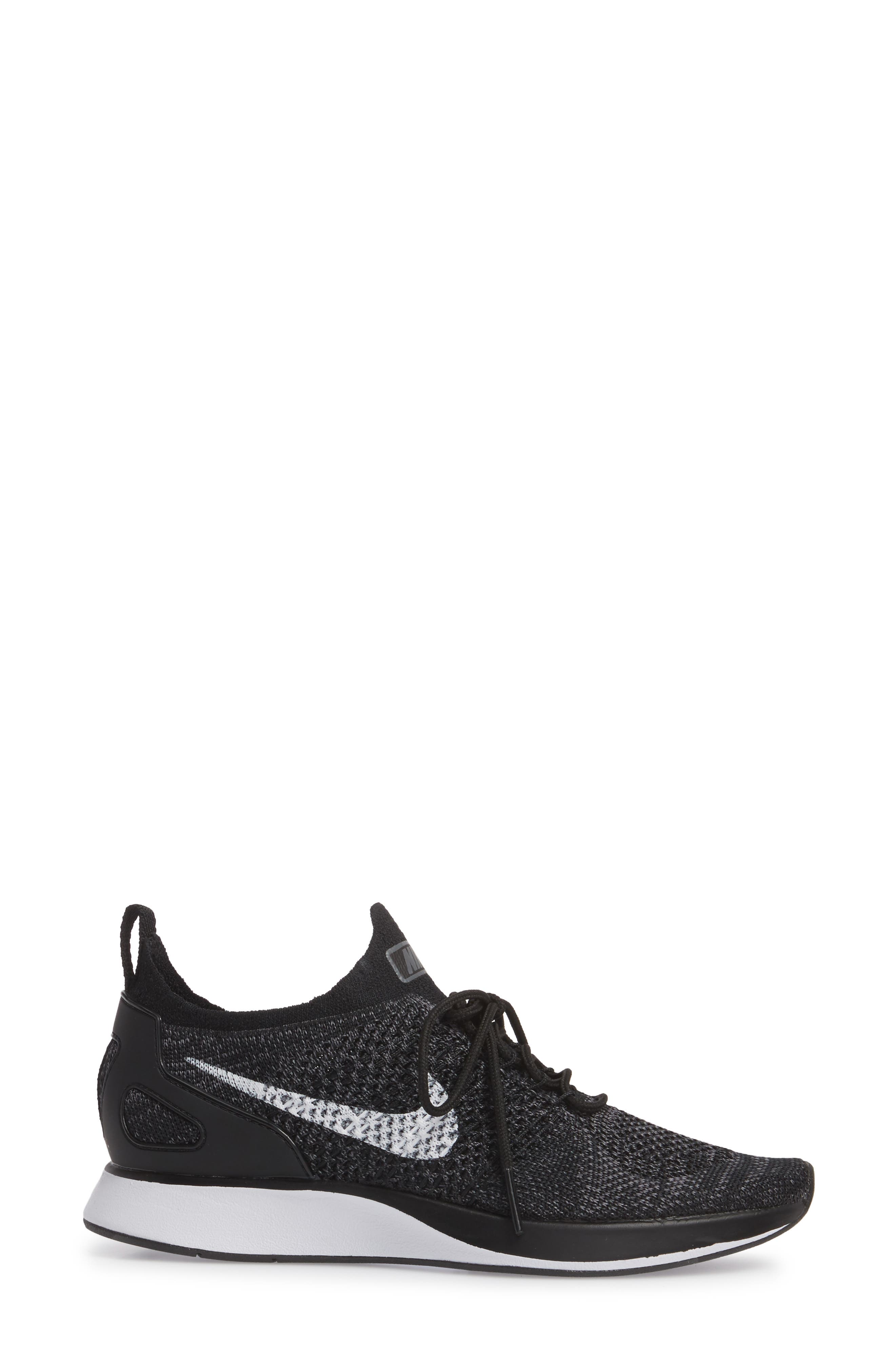 Air Zoom Mariah Flyknit Racer Sneaker, Alternate, color, BLACK/ WHITE/ DARK GREY