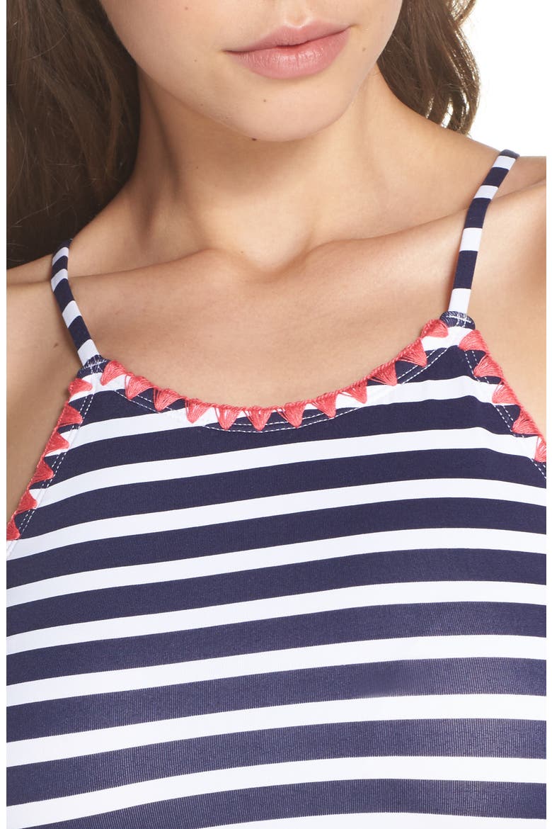 Breton Stripe Bikini Top, Alternate, color, MARE NAVY/ WHITE