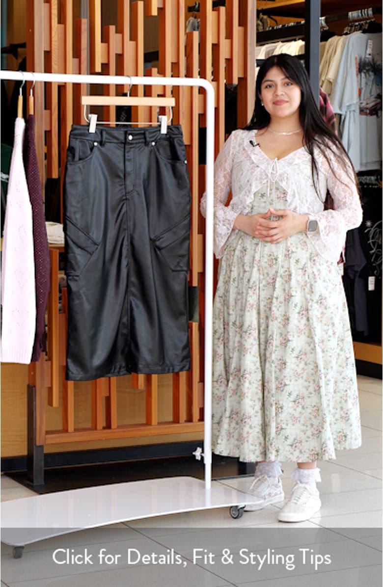 Faux Leather Midi Skirt, sales video thumbnail