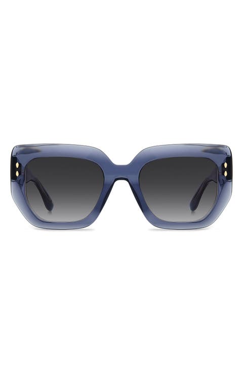 53mm Gradient Rectangular Sunglasses