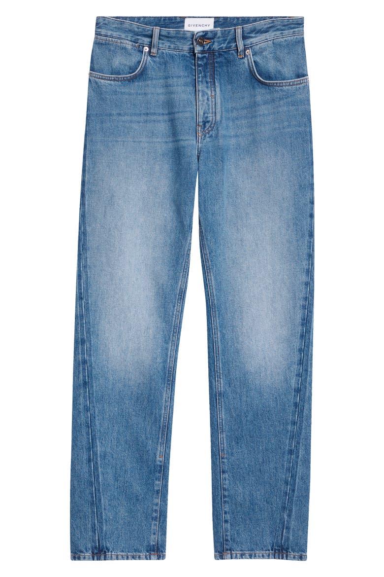 Couture Seam Straight Leg Jeans, Alternate, color, MEDIUM BLUE
