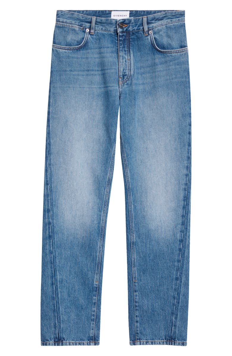 Givenchy Couture Seam Straight Leg Jeans, Main, color, Medium Blue