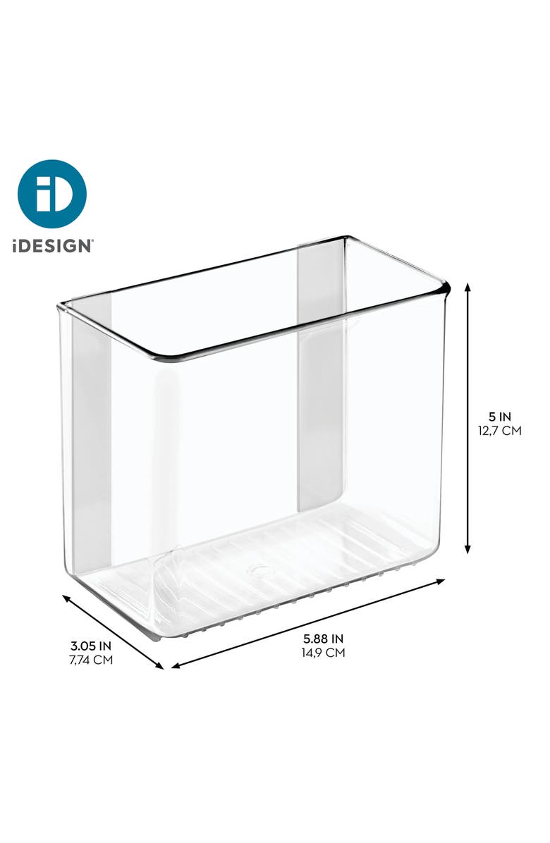 iDesign Adhesive Organizer Bin for Kitchen - Set of 4 - Clear, Alternate, color, Clear