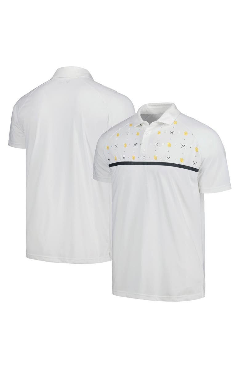 LEVELWEAR Men's Levelwear White San Diego Padres Sector Batter Up Raglan Polo, Main, color, White