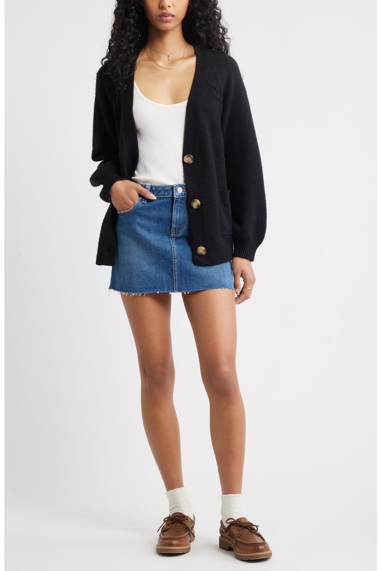 Relaxed Everyday Cardigan, Alternate, color, BLACK
