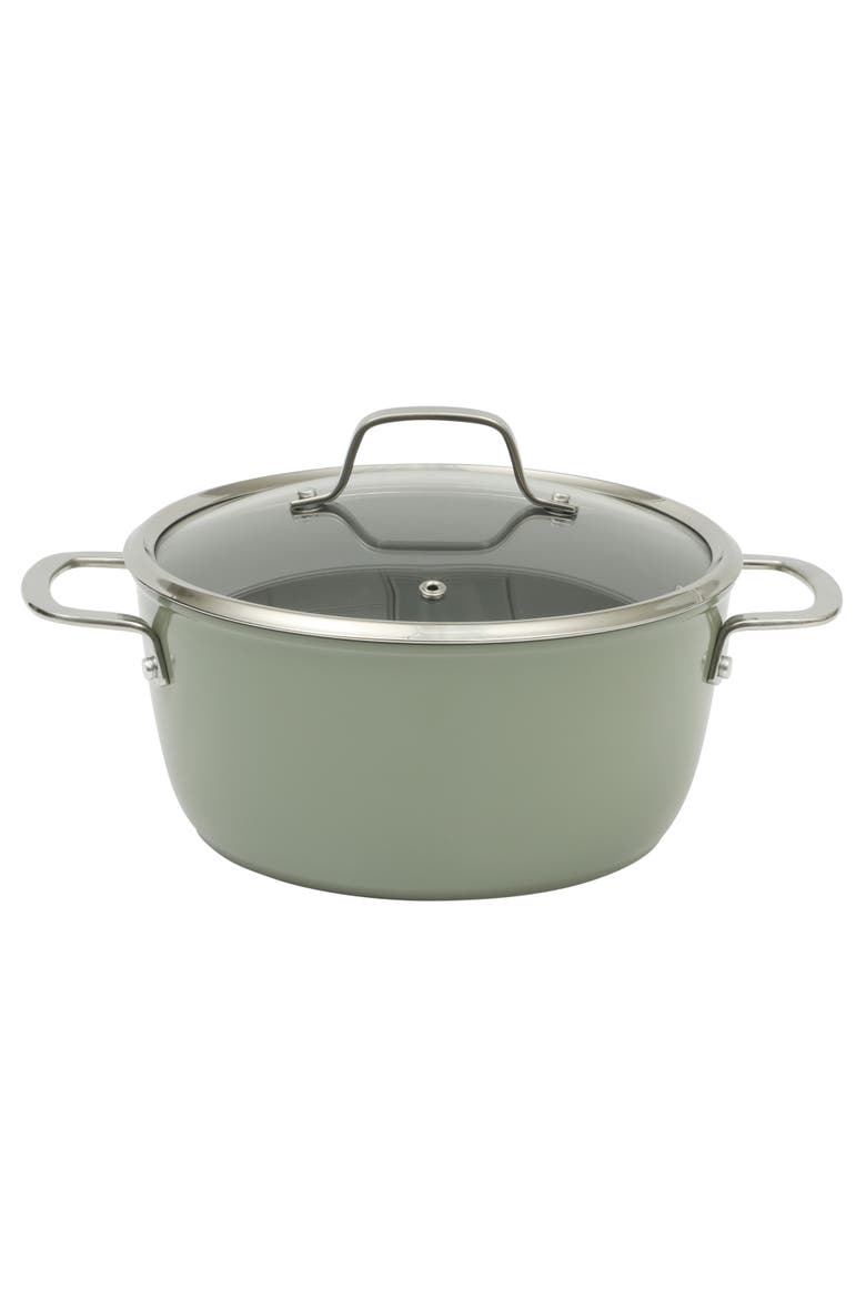 Cool Commune Hard-Anodized Ceramic Nonstick Forged Aluminum Cookware Set with Glass Lids, Alternate, color, Green
