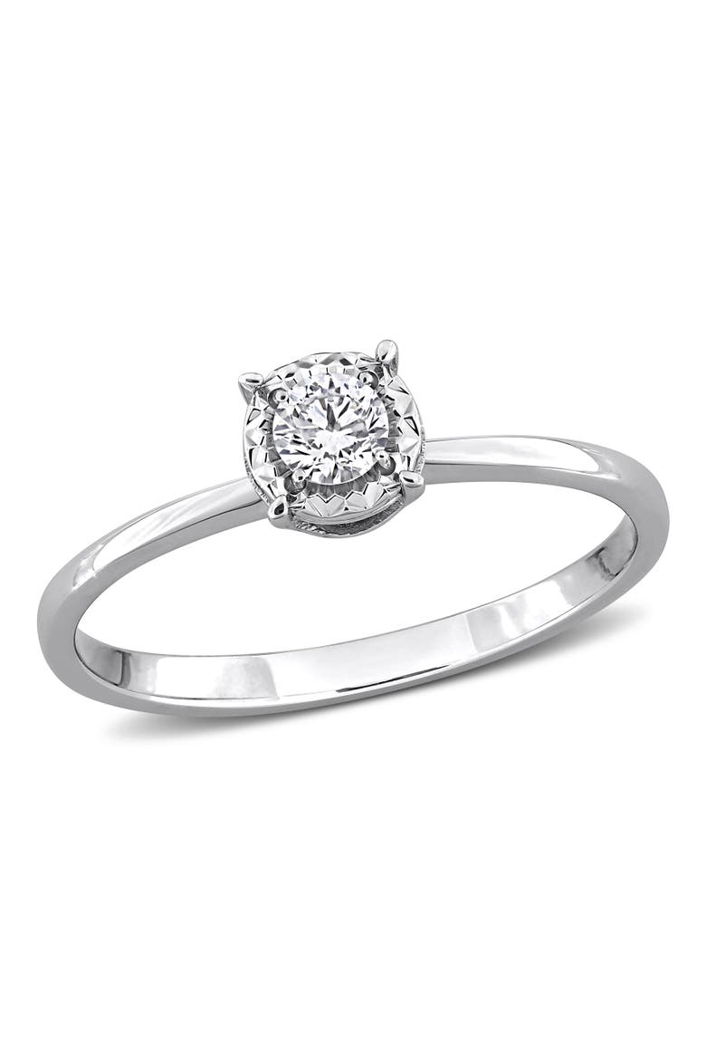 1/6 ctw Lab-Grown Diamond Halo Ring 18k, Main, color, White Gold