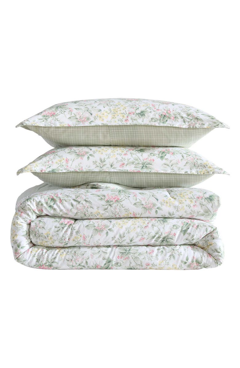 Laura Ashley Bramble Floral Comforter Set, Main, color, Light Pastel Pink