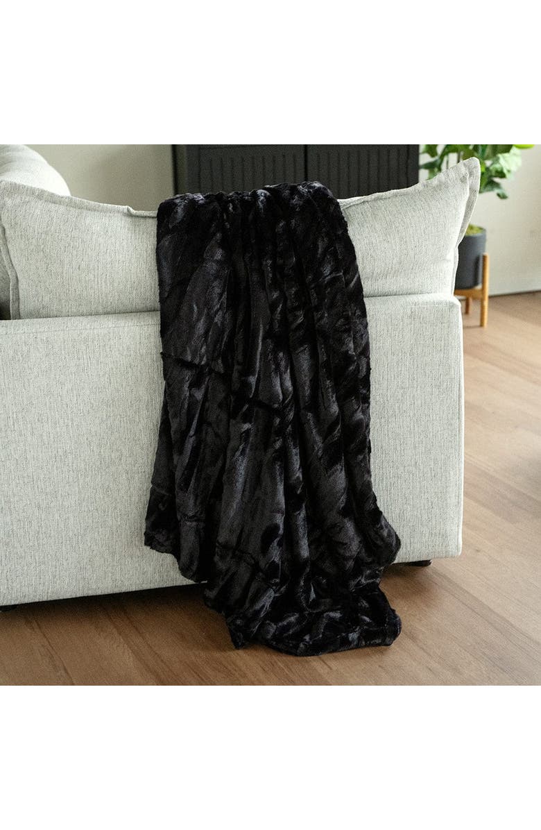 Minky Couture Sorbet Black Blanket, Alternate, color, Black