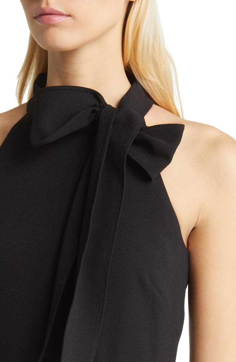 Vince Camuto Bow Neck Stretch Crepe Jumpsuit, Alternate, color, 