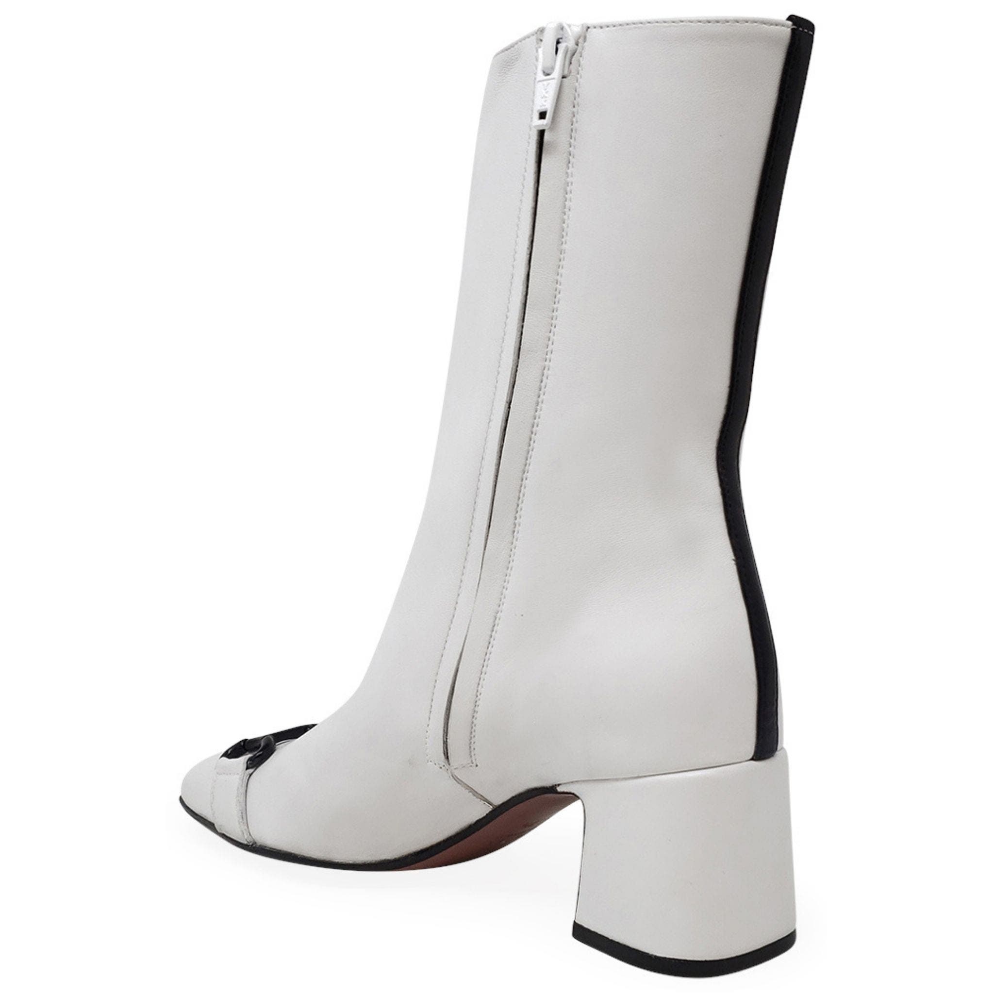 Back Stripe Horse bit Buckle Boot, Alternate, color, WHITE