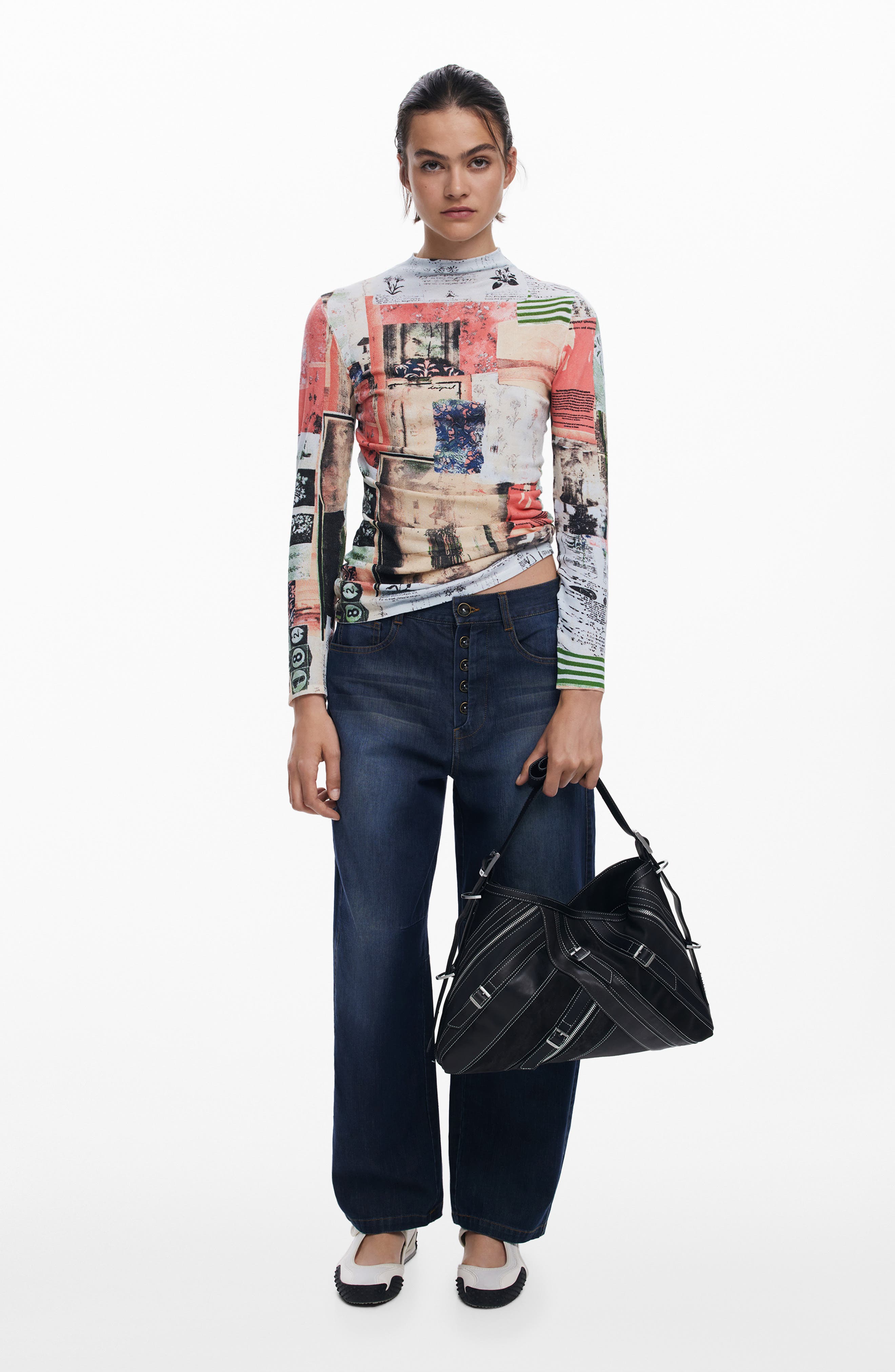 Desigual Belted Zip Faux Leather Shoulder Bag, Alternate, color, 