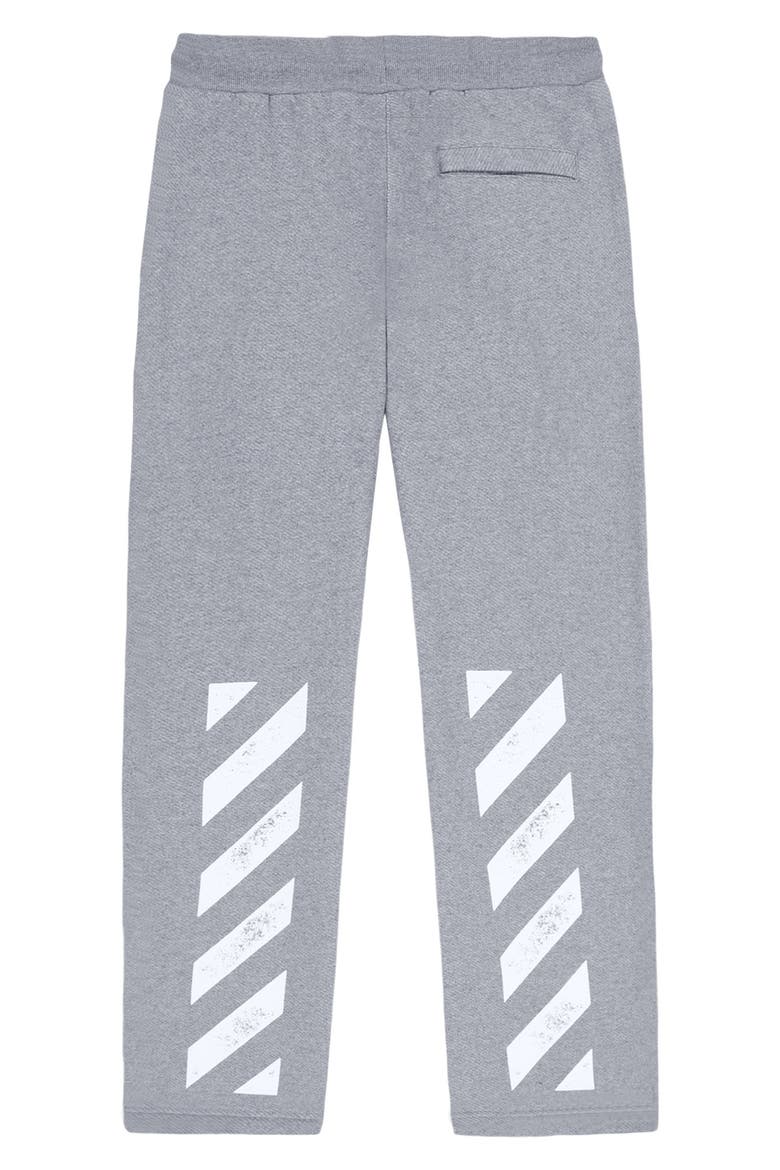 Diagonal Stripe Logo Cotton French Terry Sweatpants, Alternate, color, HEATHER GREY