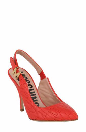 Moschino Logo Quilted Slingback Pump