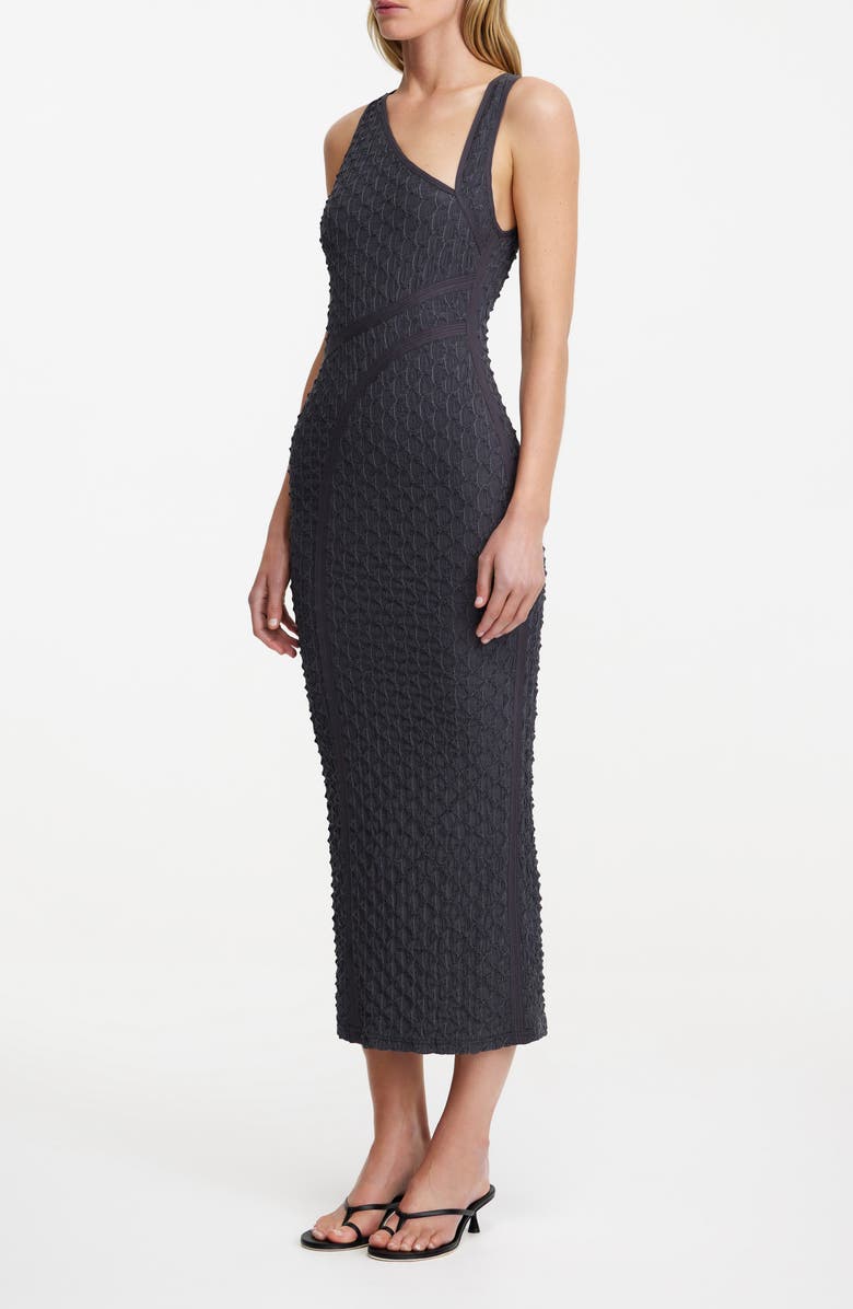 Significant Other Alex Texture Asymmetric Maxi Dress, Alternate, color, Charcoal