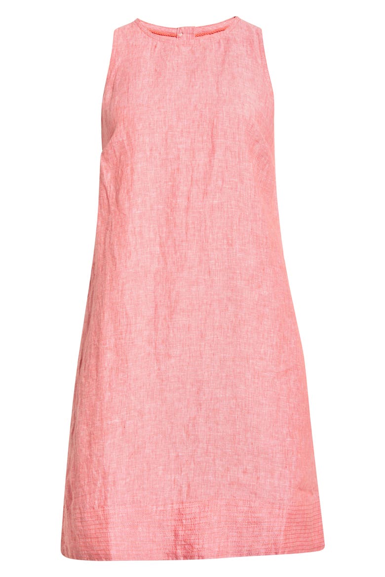 Two Palms Trapunto Linen A-Line Dress, Alternate, color, EMBER RED