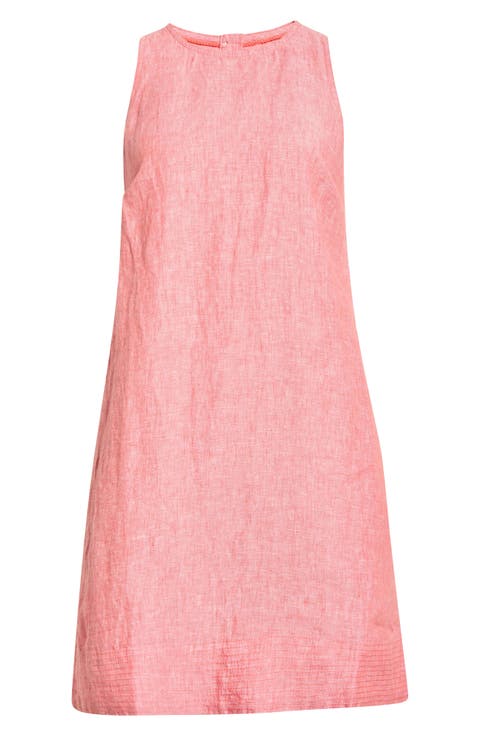 Two Palms Trapunto Linen A-Line Dress