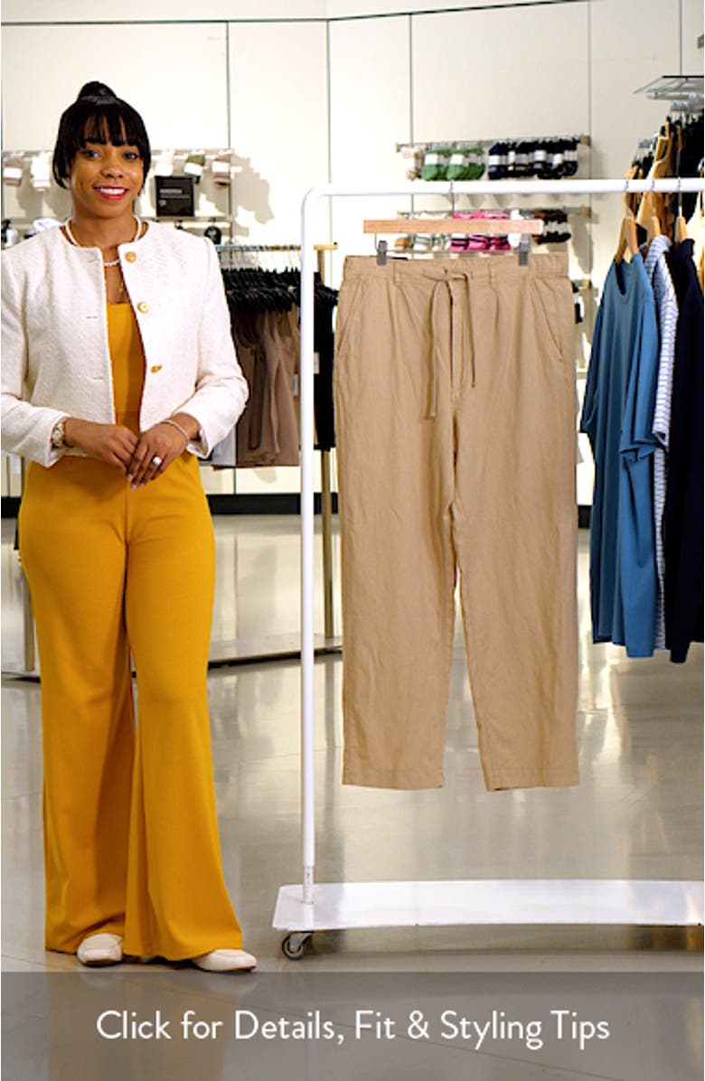 Pleated Linen & Cotton Drawstring Pants, sales video thumbnail