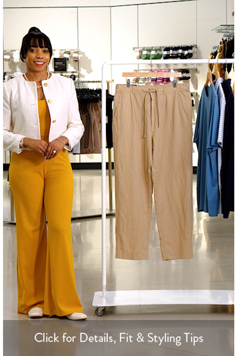 Pleated Linen & Cotton Drawstring Pants video