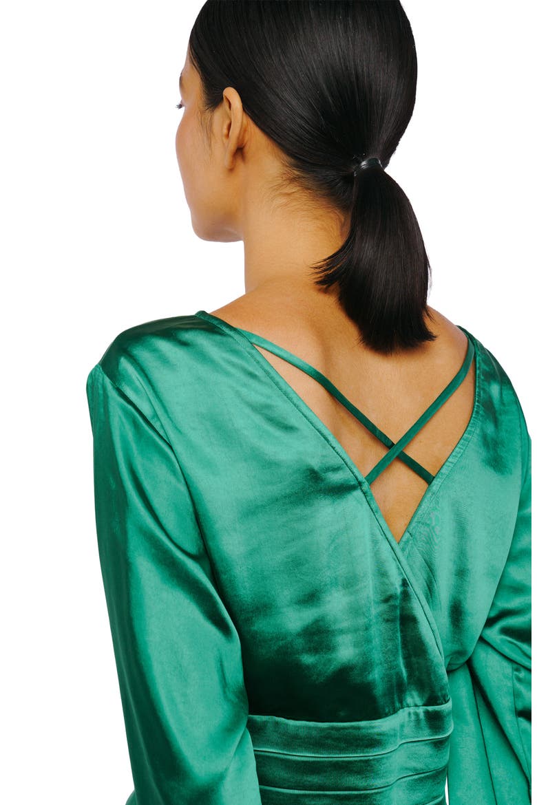 Fosi Satin Top, Alternate, color, GREEN