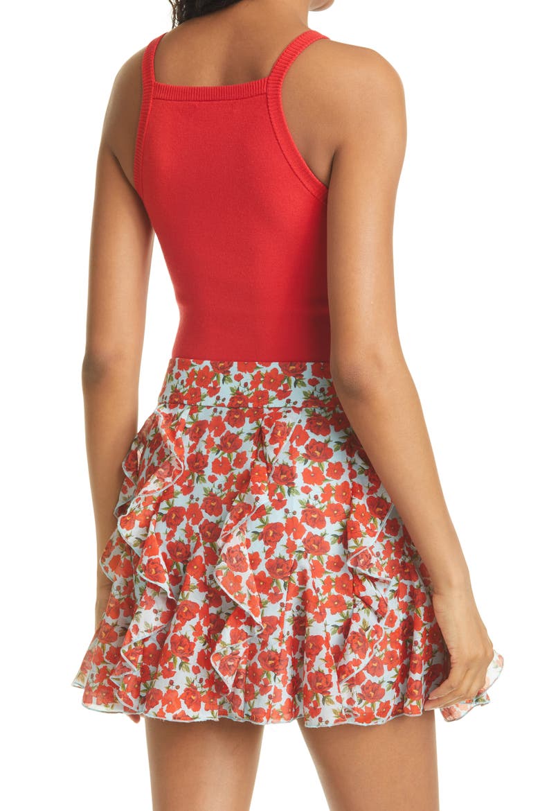 Cabot Halter Neck Knit Tank Top, Alternate, color, BRIGHT POPPY