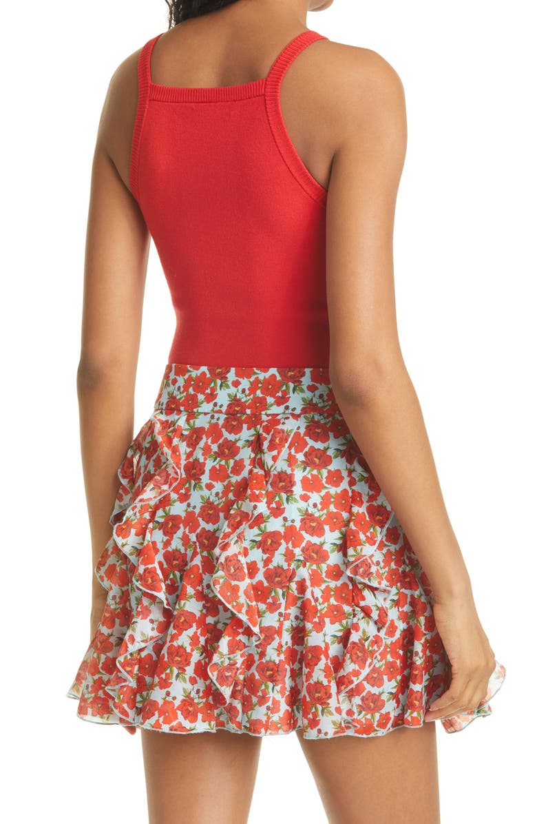 Alice + Olivia Cabot Halter Neck Knit Tank Top, Alternate, color, 