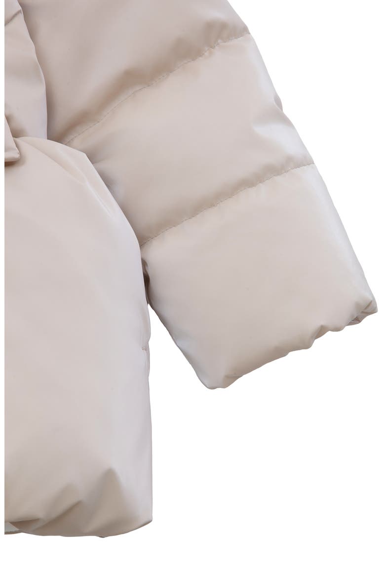 Kids' Luxe Bow Puffer Coat, Alternate, color, Pearl cream