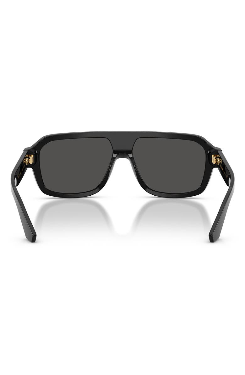 Dolce&Gabbana 127mm Pilot Sunglasses, Alternate, color, Black / Dark Grey