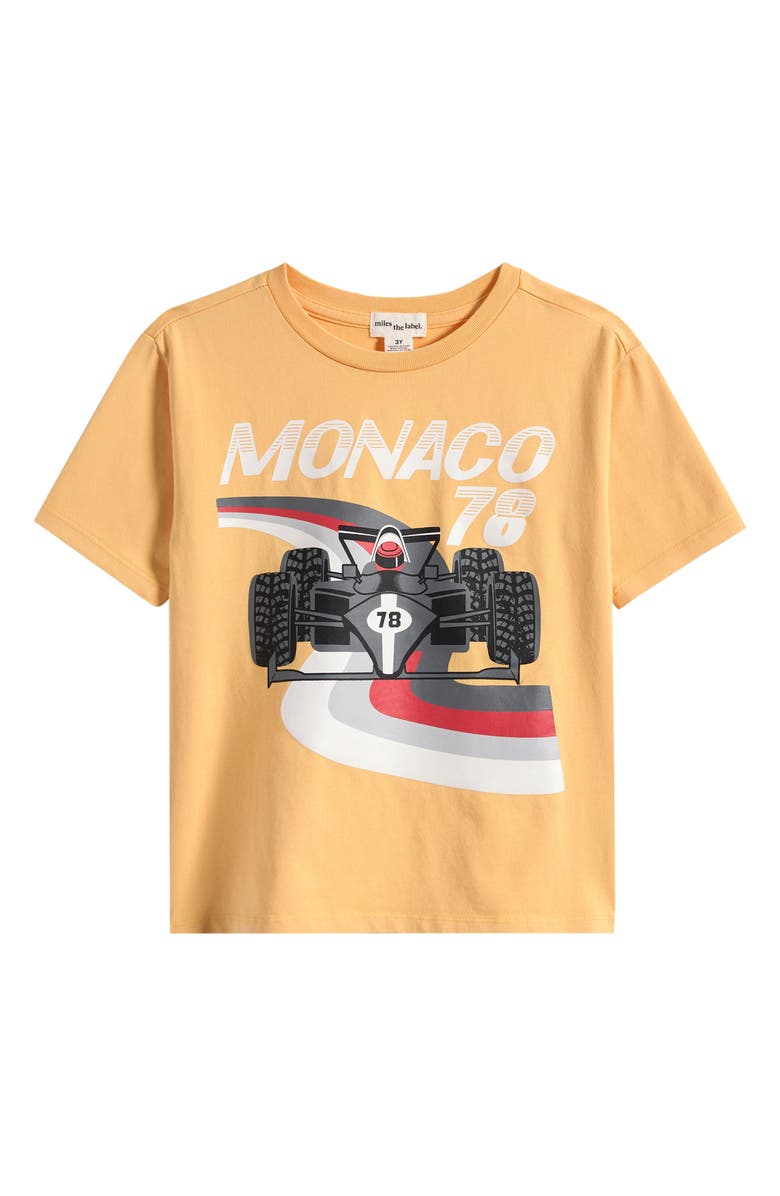 MILES THE LABEL Kids' Monaco 78 Cotton Graphic T-Shirt, Main, color, Yellow Gold
