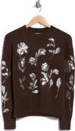 ELIE ELIE TAHARI Floral Sequin Sweater