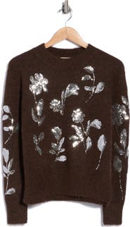 ELIE ELIE TAHARI Floral Sequin Sweater