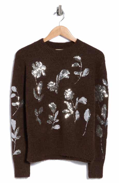 Floral Sequin Sweater