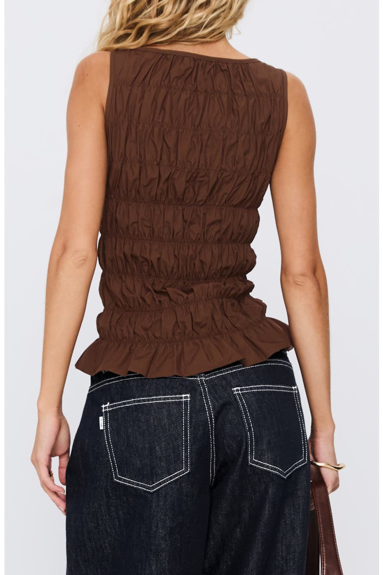 Marleene Smocked Tank, Alternate, color, CHOCOLATE