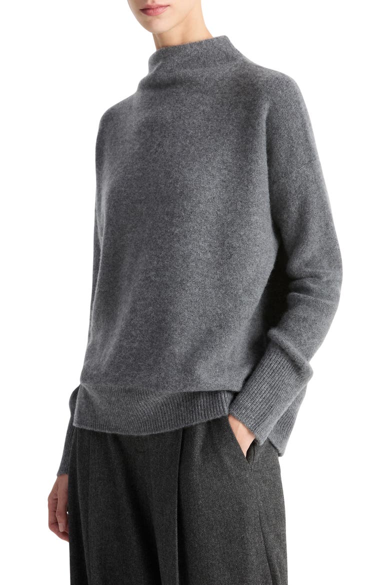 Boiled Cashmere Funnel Neck Pullover, Alternate, color, 068HGH-H GRAPHITE