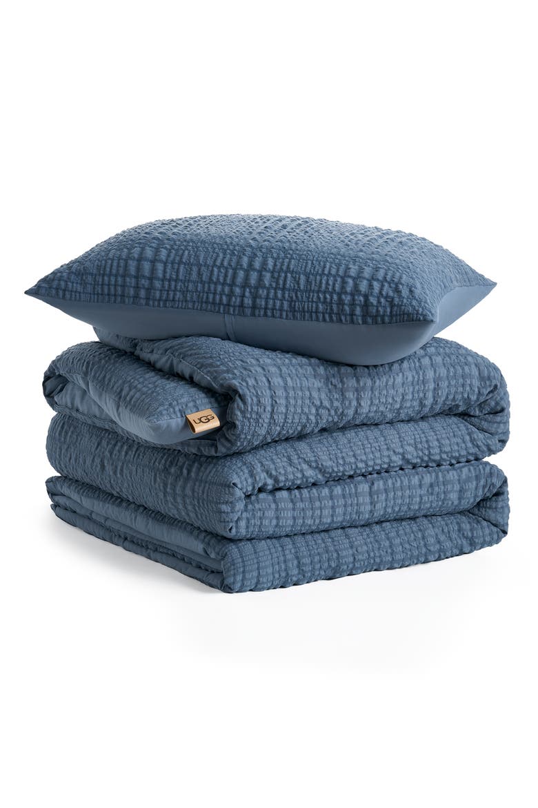 Devon Textured Comforter & Sham Set, Main, color, TAHOE BLUE