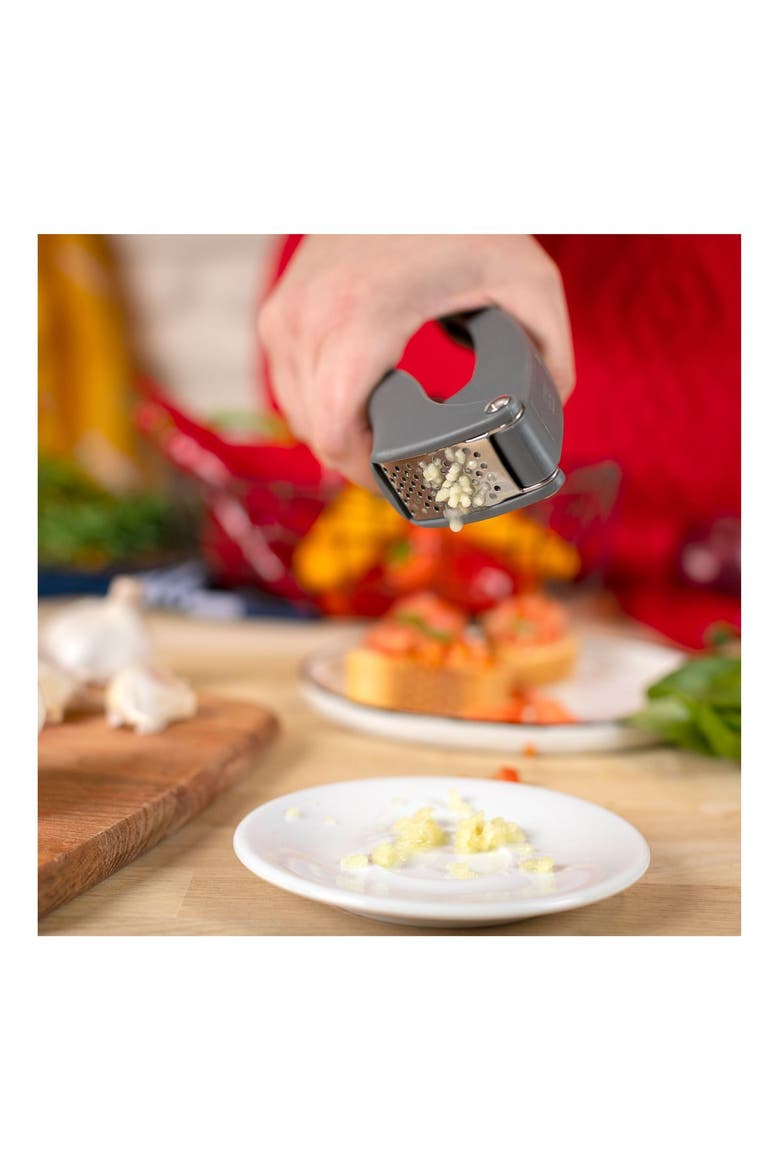 7-Inch Easy-Clean Garlic Press, Alternate, color, Black