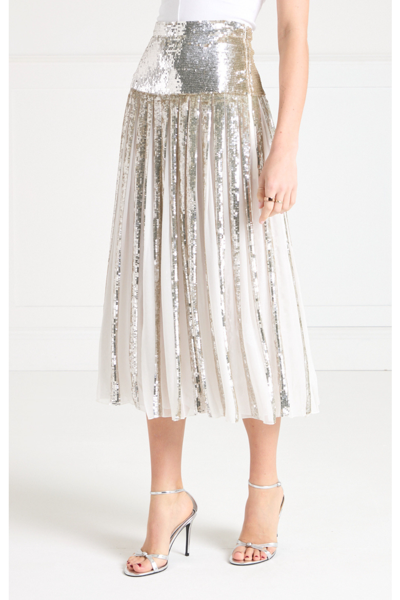Filigree Skirt, Alternate, color, Silver