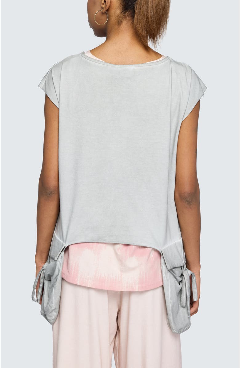 LUUKAA Elowyn Garment-Dyed Boxy Blouse, Alternate, color, Ash Grey