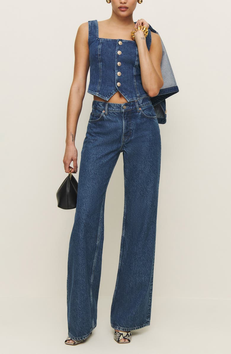 Reformation Bo Crop Denim Tank, Alternate, color, Keila